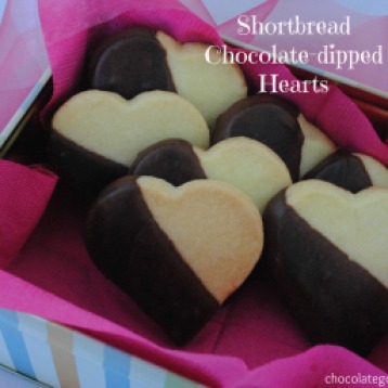 Shortbread Chocolate-dipped Hearts